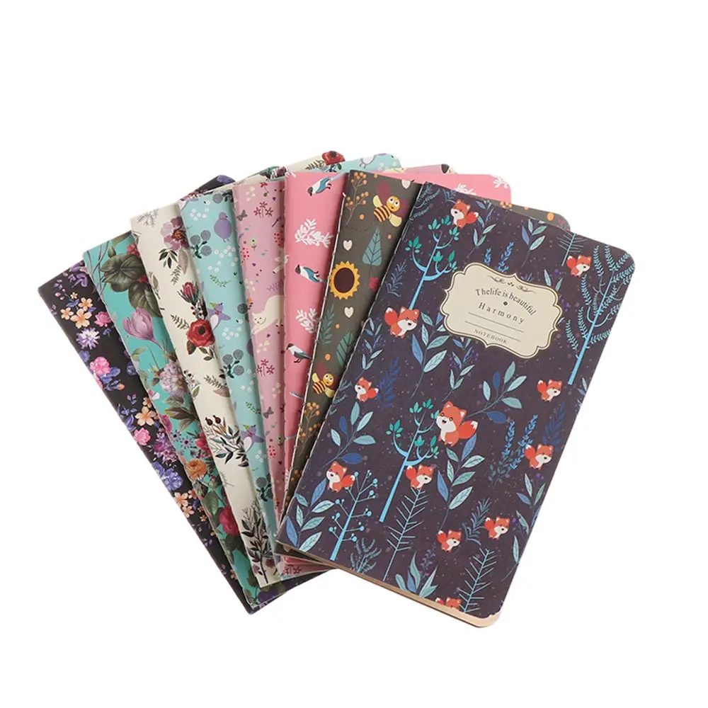 Floral Style Kraft Paper Notebook Vintage 48K Blank Notepad Retro Car Line Hand-painted Sketchbook Diarybook Stationery Supplies thumbnail 2