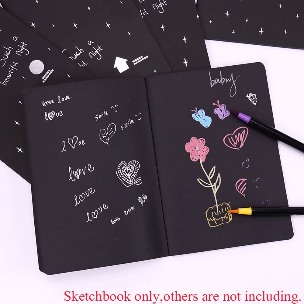 Floral Style Kraft Paper Notebook Vintage 48K Blank Notepad Retro Car Line Hand-painted Sketchbook Diarybook Stationery Supplies thumbnail 3