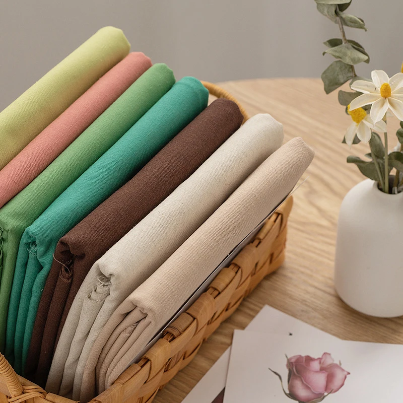 Cotton Linen Embroidery Fabric Plain Background Fabric Cloth For DIY Handmade Embroidered Cross Stich Clothing Sewing Supplies thumbnail 5
