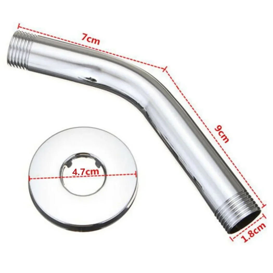 Bathroom Rainfall Shower Head Silver Chrome Water Saving Extension Shower Arm Bathroom Accessories Faucet Replacement thumbnail 4