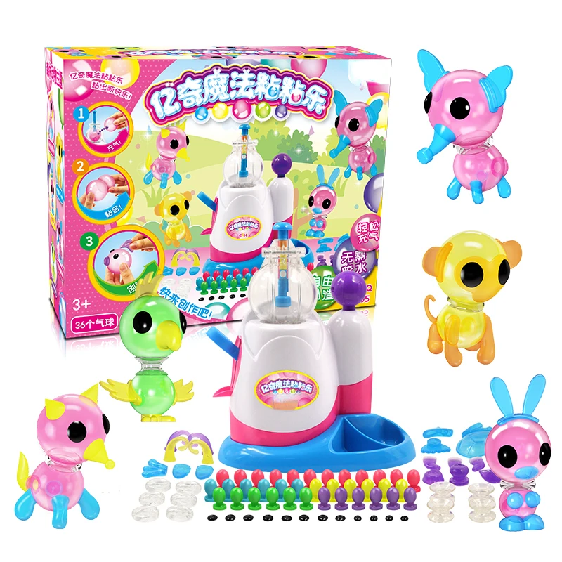 2026 Magic sticky happy DIY animal monster toy theme children's balloon inflatable toy balloon small octopus Making Kit thumbnail 3
