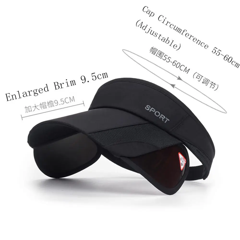 Women Summer Sun Visor Hat Adjustable Golf Cap Retractable Brim Empty Top UV Protection Beach Shading Tennis Sport Travel Hat thumbnail 6