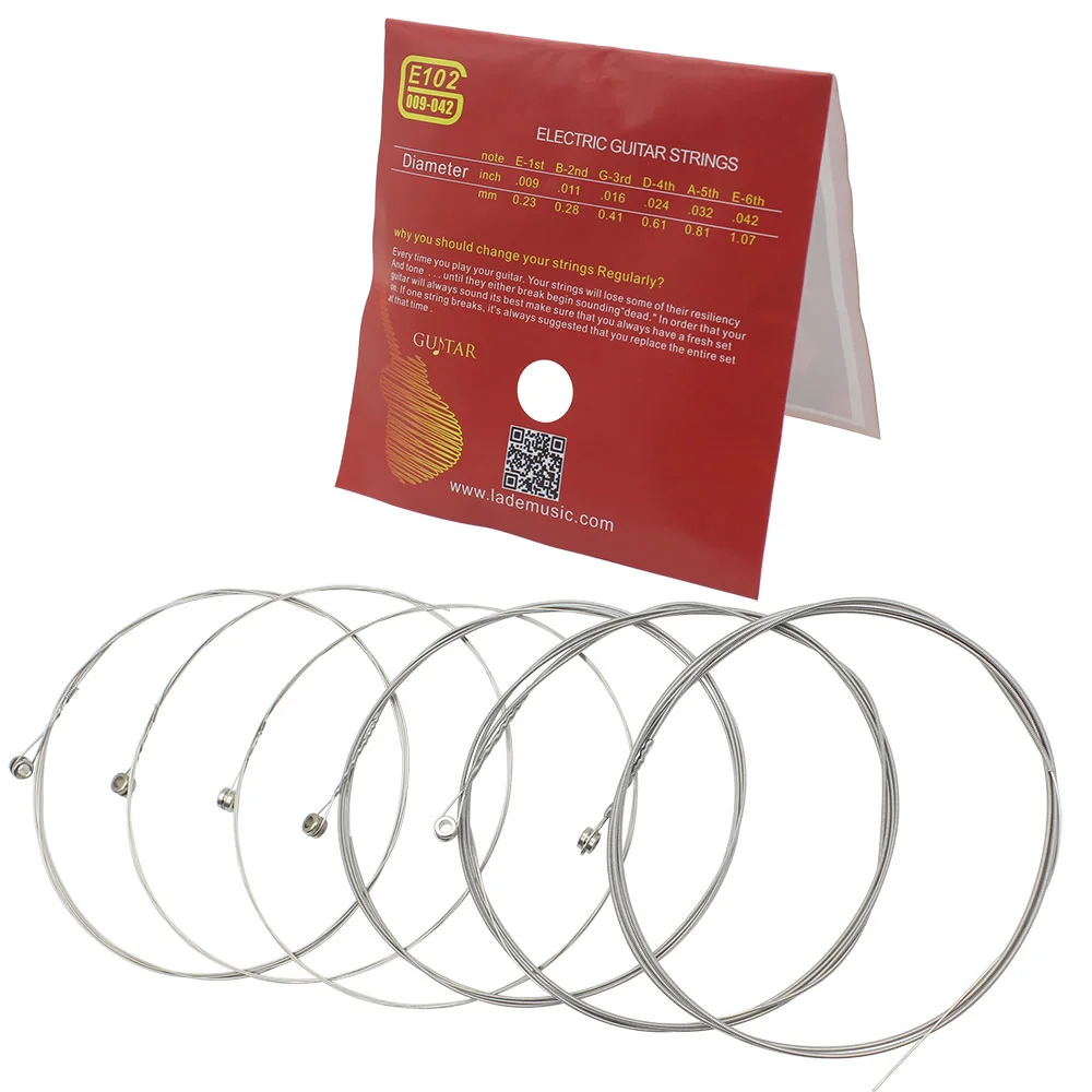 6 Pcs Electric Guitar Strings E102 Premium Coated Steel Strings Nickel Alloy Winding String Guitar Accessories thumbnail 2