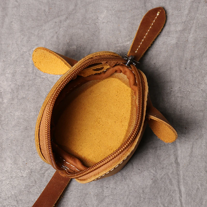 Genuine Leather Coin Purse Creative Cute Mouse Storage Bag Trend Zipper Pocket Men Women Portable Wallets Children's Key Bags thumbnail 6
