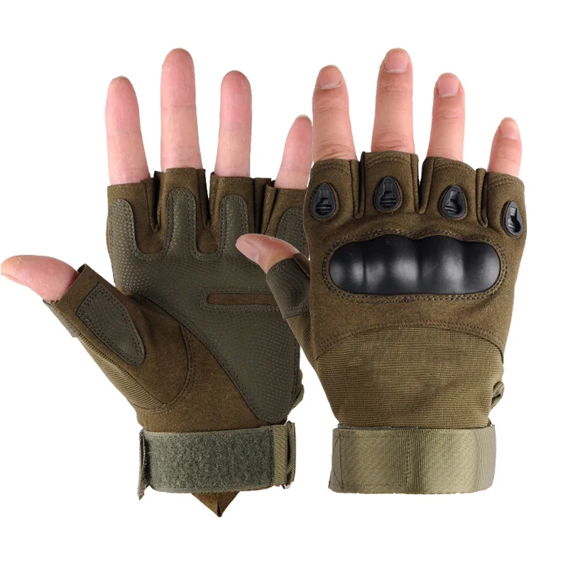 Tactical Hard Knuckle Half finger Gloves Men's Combat Hunting Shooting Paintball Duty - Fingerless thumbnail 5
