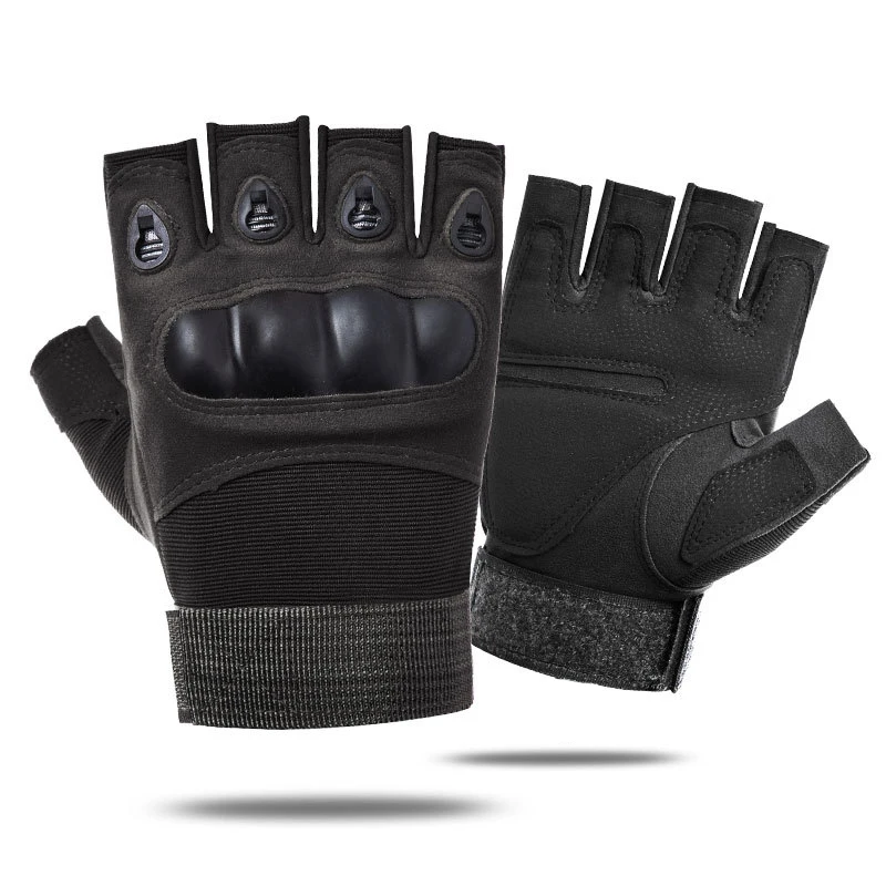 Tactical Hard Knuckle Half finger Gloves Men's Combat Hunting Shooting Paintball Duty - Fingerless thumbnail 2