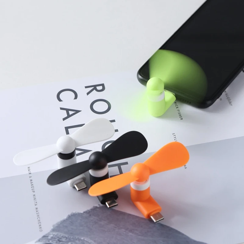 Creative Mini Portable Micro Fan Mobile Phone Mini Fan Charging Treasure Cooling Fan USB Gadget Fans Tester For Type-C thumbnail 4