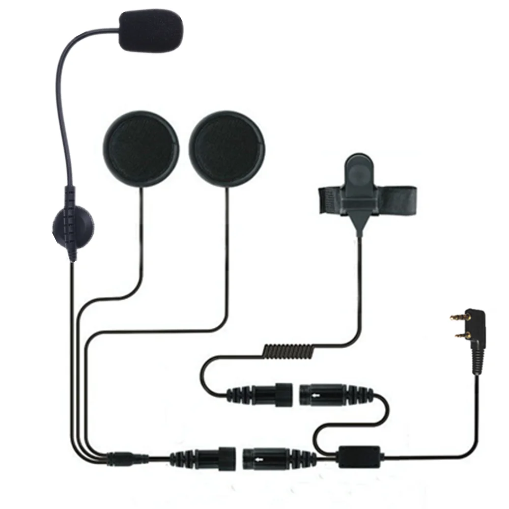 Helmet Headset 2 Pin PTT Motorcycle Headphone For Walkie Talkie Kenwood Baofeng UV5R UV82 888S Puxing Ham Radio Two Way Radio thumbnail 2