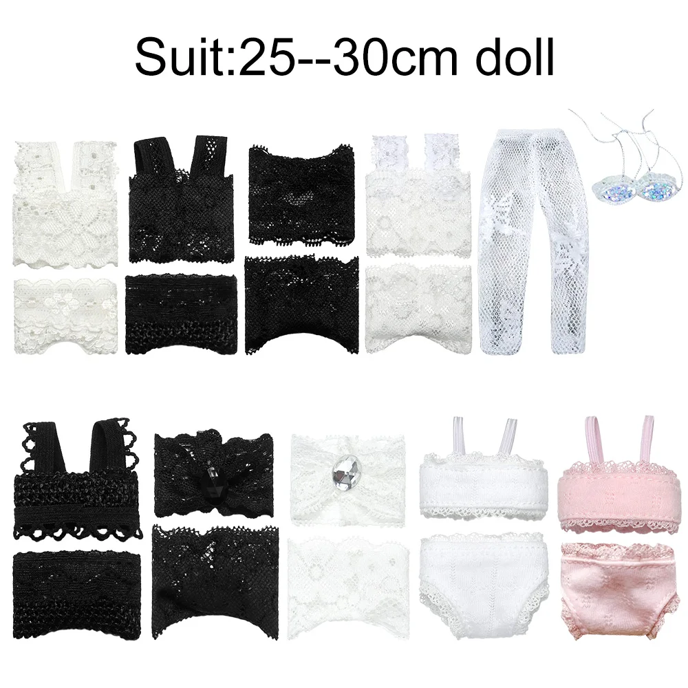 1Set Soft Lace Underwear Bra Briefs For 30CM Doll 1/6 Knickers For Blythe 1/6 BJD Dolls Top Underpant For Dollhouse Kids Toy thumbnail 5