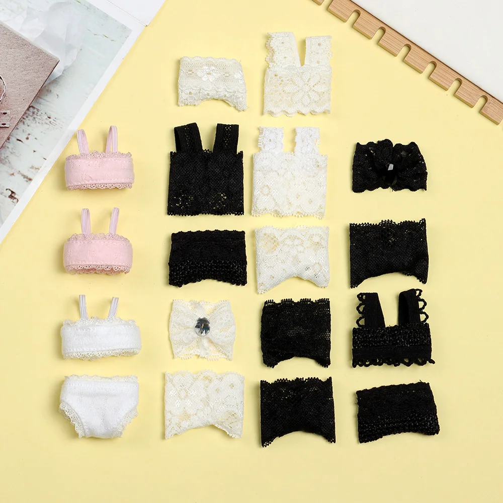 1Set Soft Lace Underwear Bra Briefs For 30CM Doll 1/6 Knickers For Blythe 1/6 BJD Dolls Top Underpant For Dollhouse Kids Toy thumbnail 4