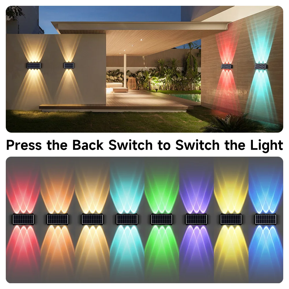 Solar Wall Light Led Courtyard Street Waterproof Exterior Garden Wall Lamp Solar Home Decoration House Outdoor LED Wall Lighting thumbnail 4