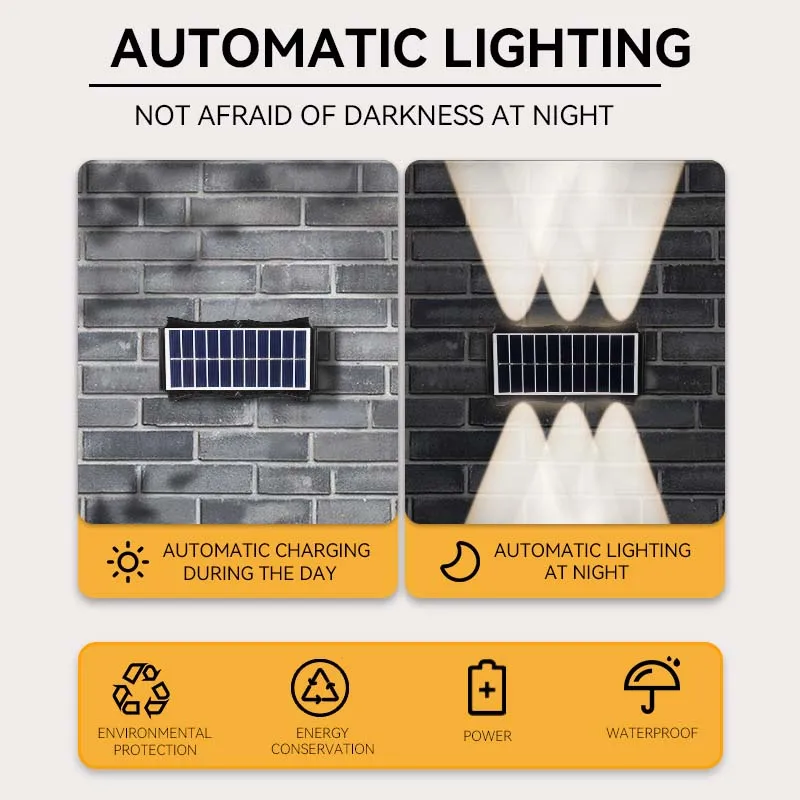 Solar Wall Light Led Courtyard Street Waterproof Exterior Garden Wall Lamp Solar Home Decoration House Outdoor LED Wall Lighting thumbnail 5