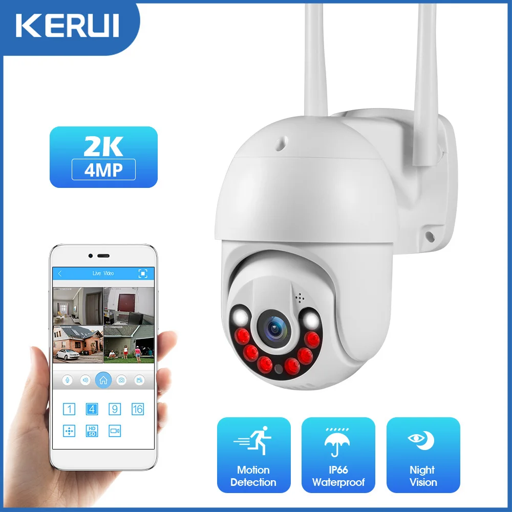 KERUI 2K 4MP Outdoor Full HD Security WIFI IP Camera Icsee 2.5inch HDD Match For Wireless MINI 8CH NVR System Host thumbnail 2