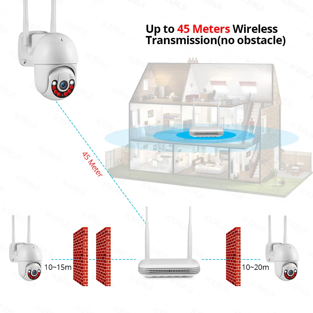 KERUI 2K 4MP Outdoor Full HD Security WIFI IP Camera Icsee 2.5inch HDD Match For Wireless MINI 8CH NVR System Host thumbnail 4