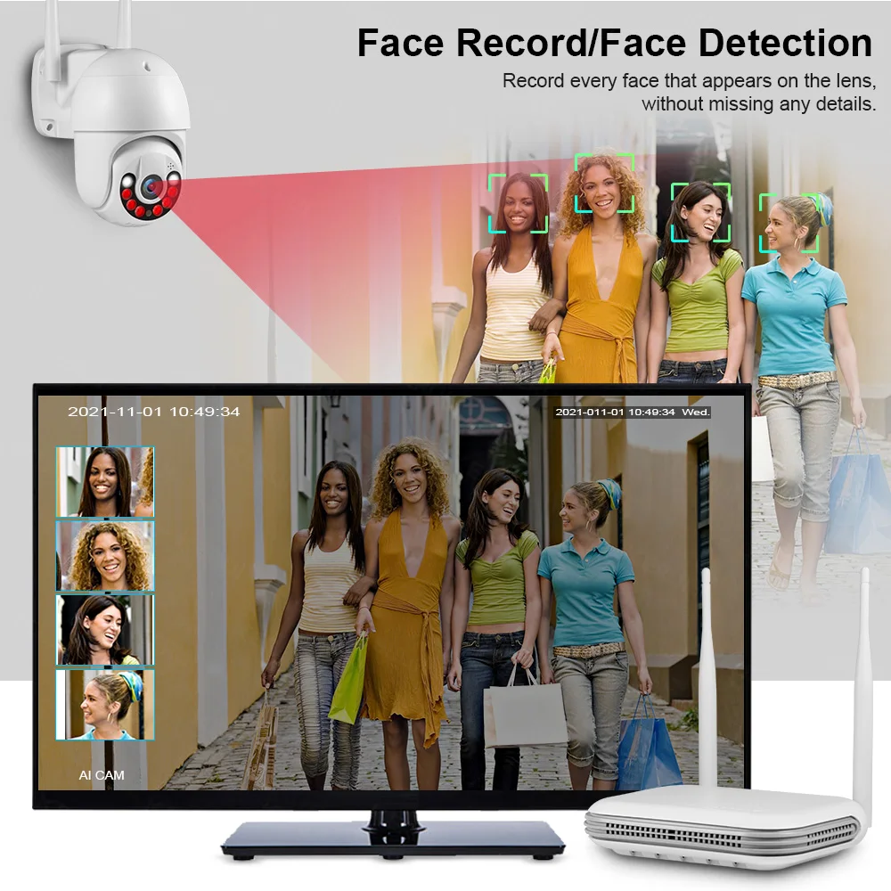 KERUI 2K 4MP Outdoor Full HD Security WIFI IP Camera Icsee 2.5inch HDD Match For Wireless MINI 8CH NVR System Host thumbnail 3
