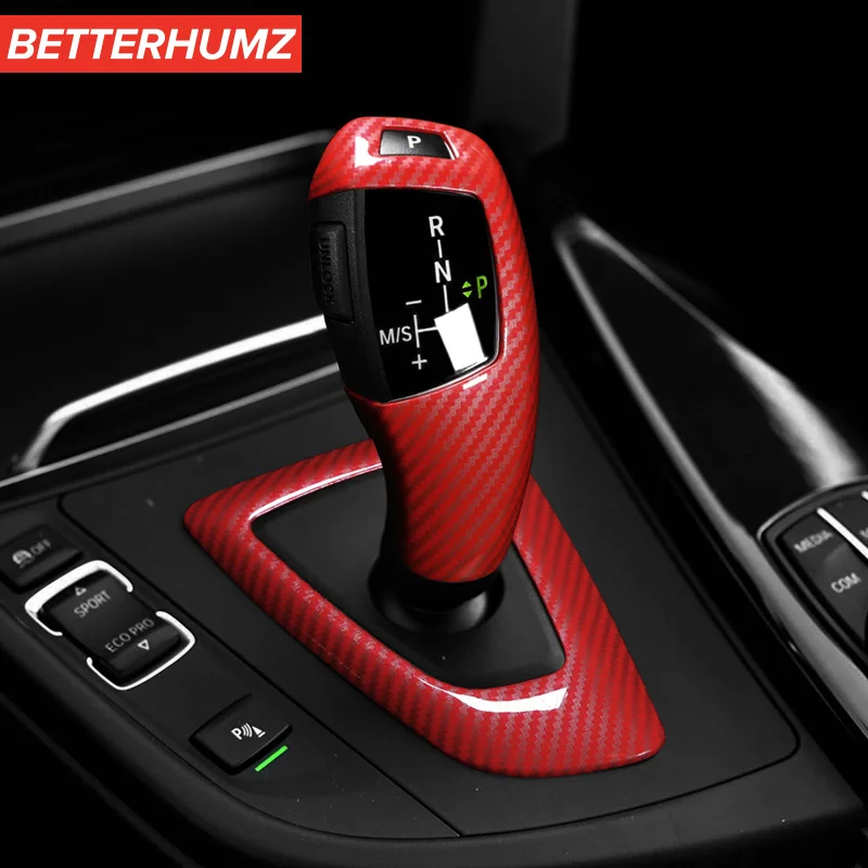 Carbon Fiber ABS For BMW F30 F20 F10 F31 F32 F36 F34 F22 X3 F25 X5 F15 Series 1 3 4 5 Car Gear Shifter Knob Cover Trim Accessory thumbnail 5