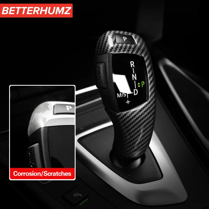 Carbon Fiber ABS For BMW F30 F20 F10 F31 F32 F36 F34 F22 X3 F25 X5 F15 Series 1 3 4 5 Car Gear Shifter Knob Cover Trim Accessory thumbnail 3