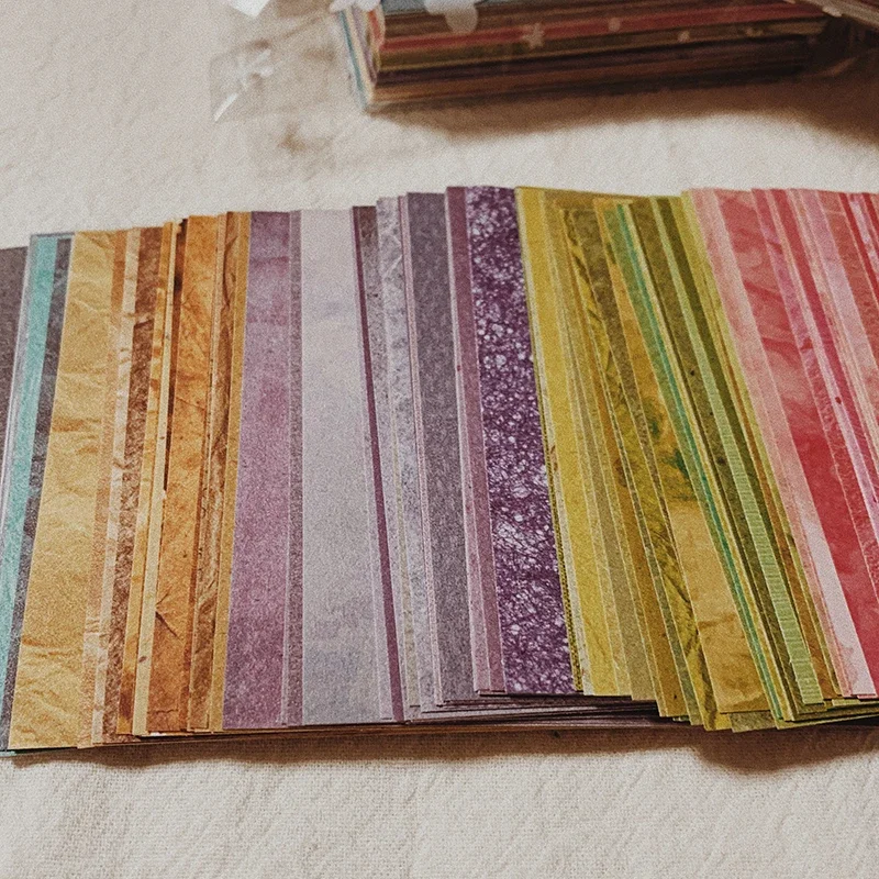 150 Pcs Rainbow Color Texture Background Craft Paper Collage Junk Journal Ephemera DIY Album Scrapbooking Material Paper Pack thumbnail 5