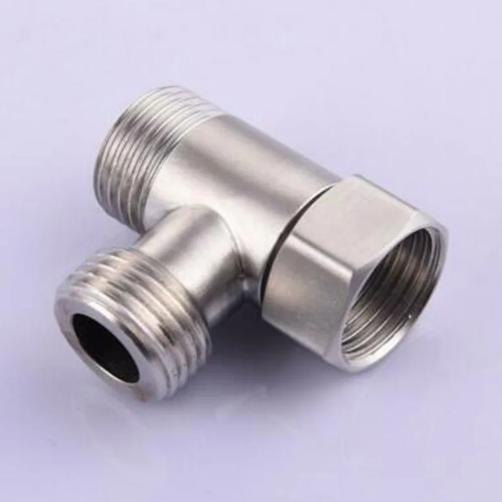 Toilet Diverter Valve Copper T Adapter T-Valve Diverter Valve Three-way Device Hole Water Pipe For Bath Bidet Sprayer Shower thumbnail 3