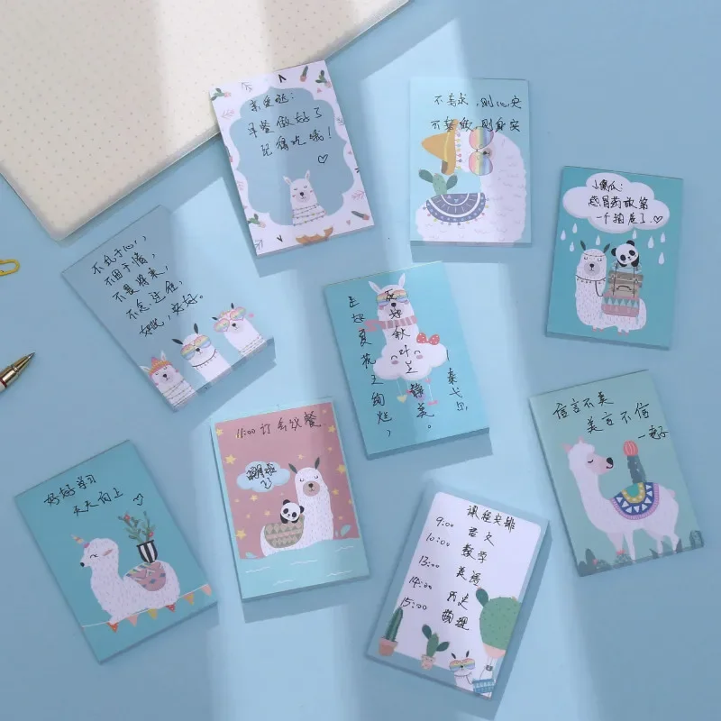 Cute Alpaca Memo Note Paper TearAble Cartoon Animal Note Pad Office Student Stationery Supply School Supplies Notebook thumbnail 2