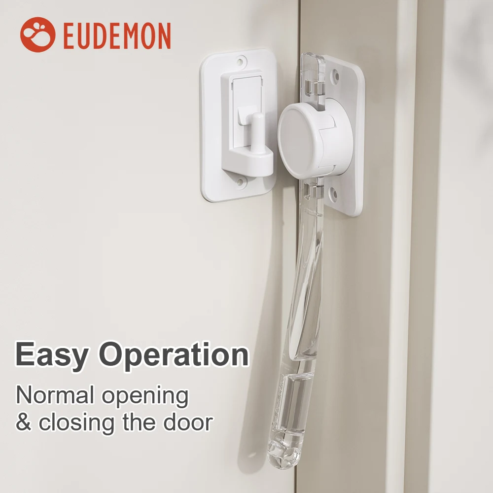 EUDEMON Child Proof Finger Pinch Guard Baby Door Stopper Door Latch Adjustable Door Lever Handle Lock for Pets Easy Entry cats thumbnail 5