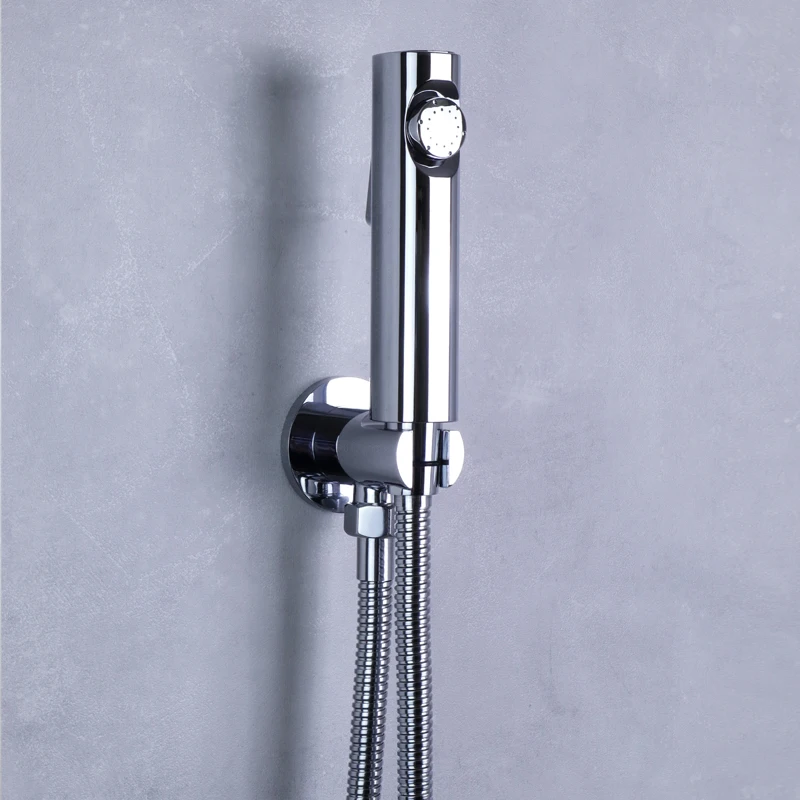Bidet Sprayer High Pressure ABS Plastic Sprayer Solid Brass Valve Holder Brushed Gold Matt Black Metal Grey Toilet Set thumbnail 3