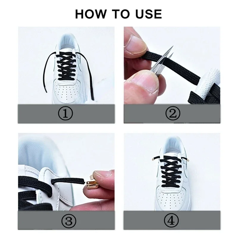 No Tie Flat Hiking Running Shoe Lace Elastic Shoelaces Outdoor Leisure Sneakers Quick Safety Flat Shoelace Kids Adult Lazy Laces thumbnail 4