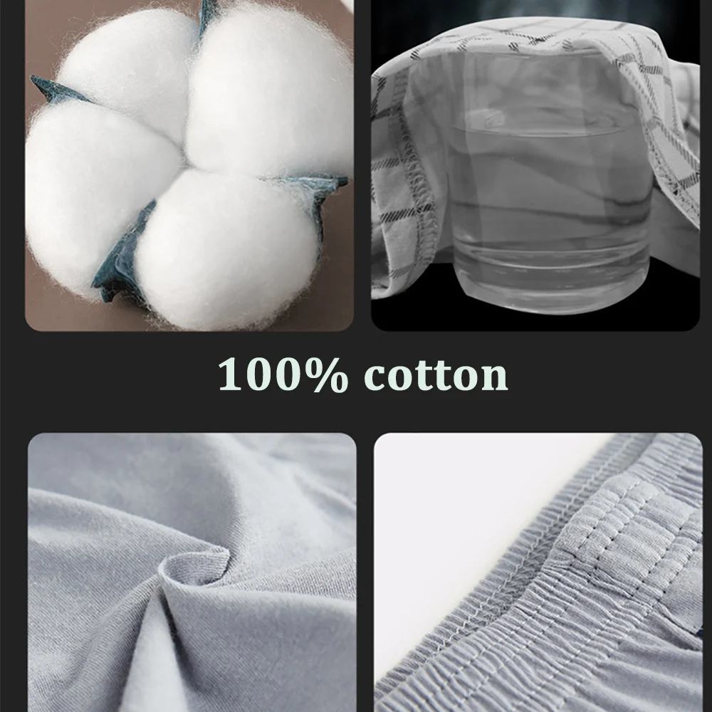 100% Cotton Men Pajama Shorts Summer Solid Elastic Waist Short Pants Casual Breathable 3D Crotch Bottoms Sleepwear pijama hombre thumbnail 3