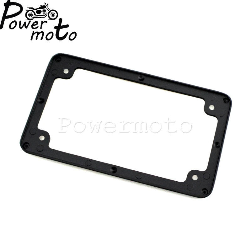Motorcycle Clear Unbreakable Motorcycle License Plate Shield and Frame Combo chrome Black Frame For Harley Bobber Custom 4"x 7" thumbnail 3