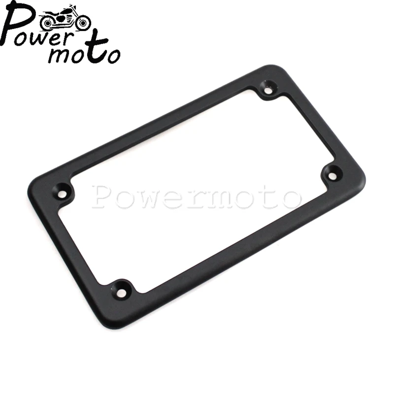 Motorcycle Clear Unbreakable Motorcycle License Plate Shield and Frame Combo chrome Black Frame For Harley Bobber Custom 4"x 7" thumbnail 2
