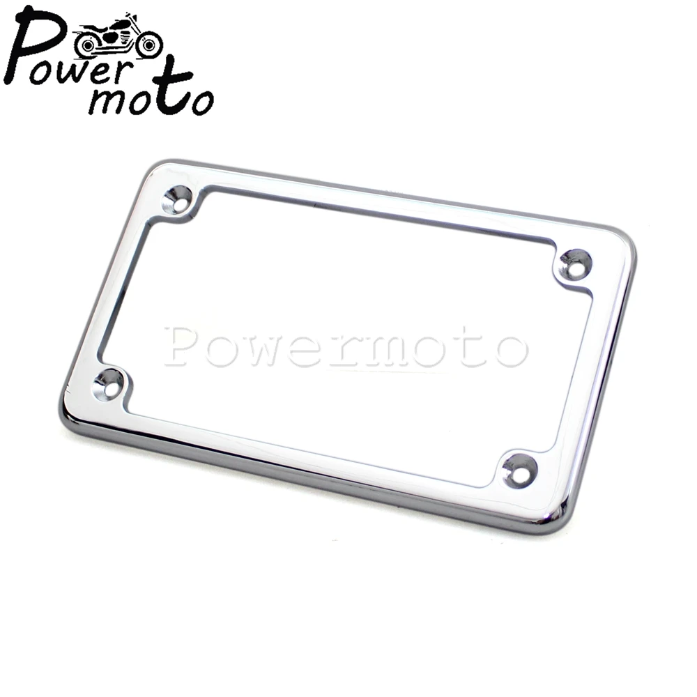 Motorcycle Clear Unbreakable Motorcycle License Plate Shield and Frame Combo chrome Black Frame For Harley Bobber Custom 4"x 7" thumbnail 4