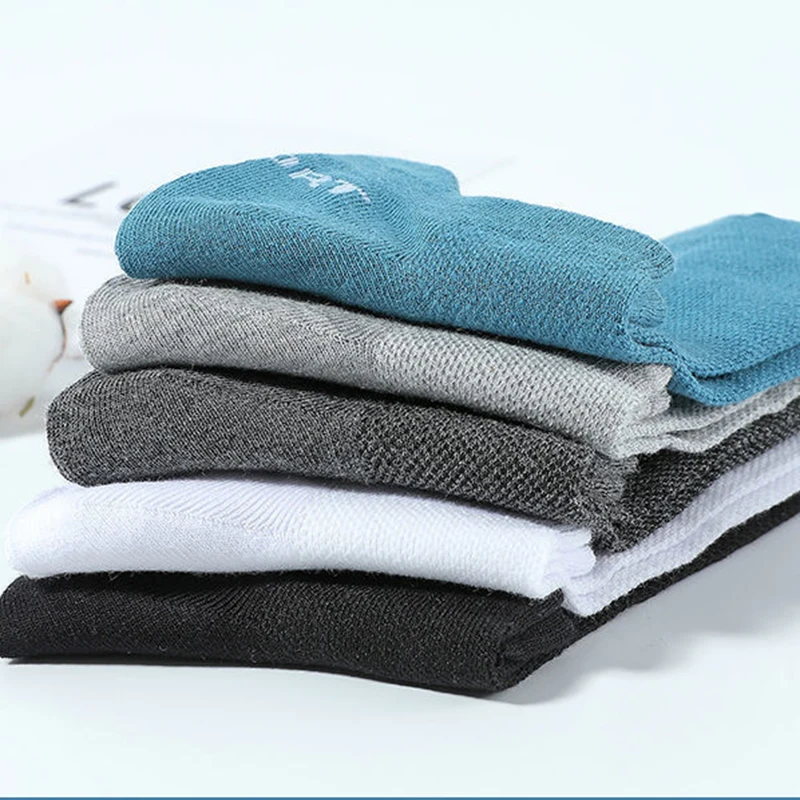 5 Pairs Cotton Short Socks for Male High Quality Women's Low-Cut Crew Ankle Sports Mesh Breathable Summer Casual Soft Men Sock thumbnail 2