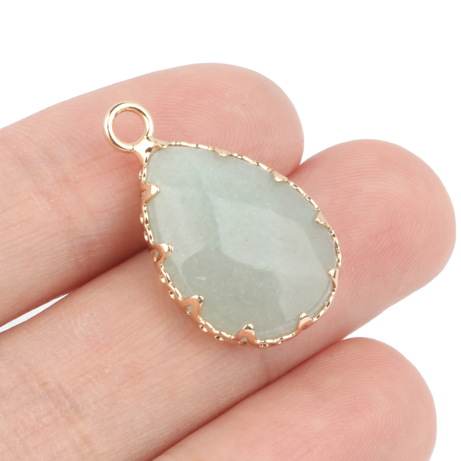 1PCS Natural Green Aventurine Jades Stone Beads Pendants Necklace Earring Bracelet DIY Gift Pendant Connector Charms Wholesale thumbnail 6