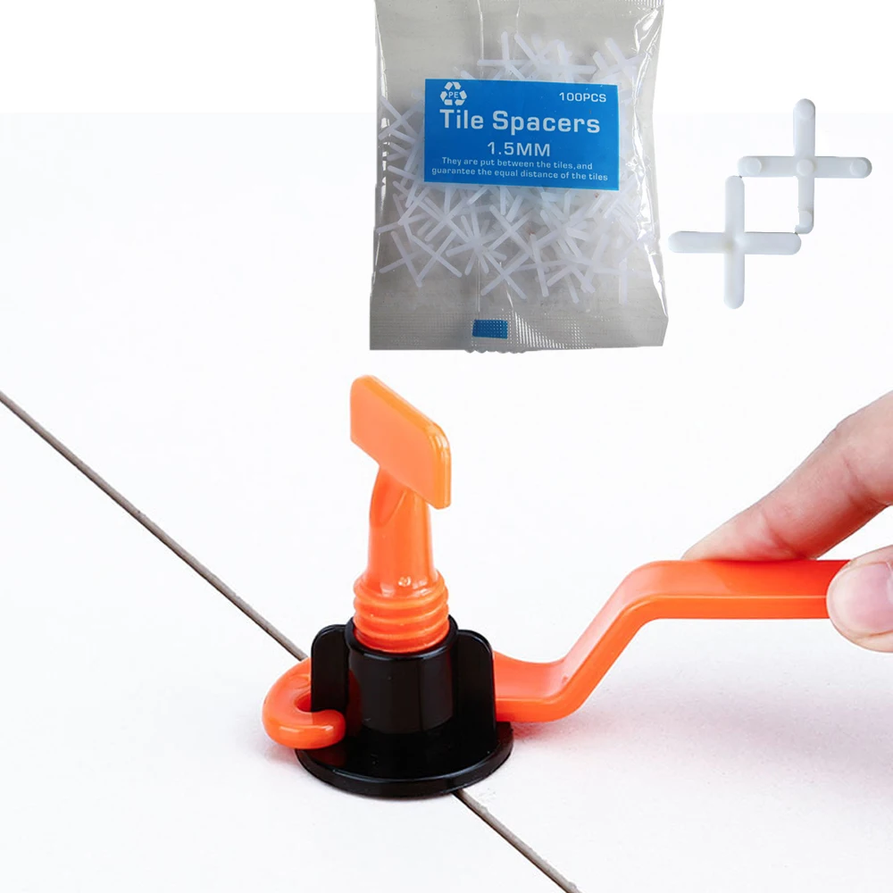 11-1202PCS Floor Tile Leveling System Clips Construction Tool Set Leveler Adjuster Tile Wall Laying Manual Tools Locator Spacers thumbnail 6