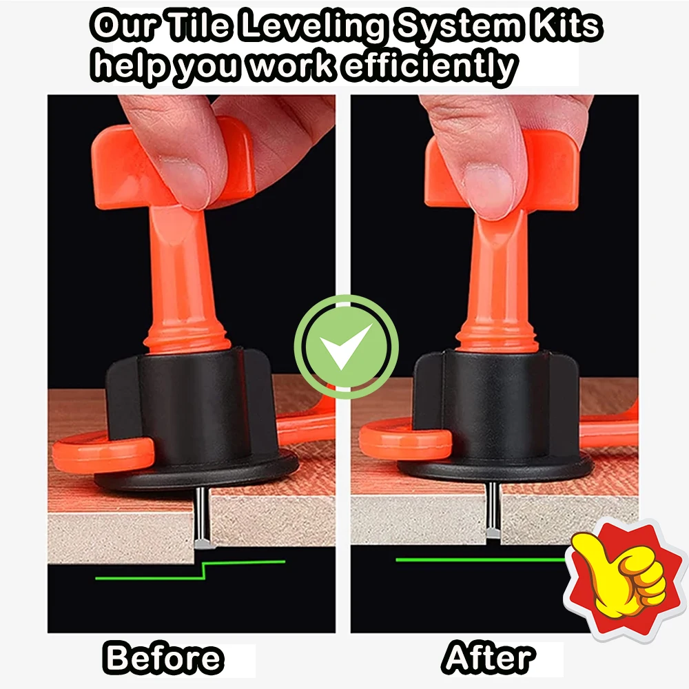 11-1202PCS Floor Tile Leveling System Clips Construction Tool Set Leveler Adjuster Tile Wall Laying Manual Tools Locator Spacers thumbnail 3