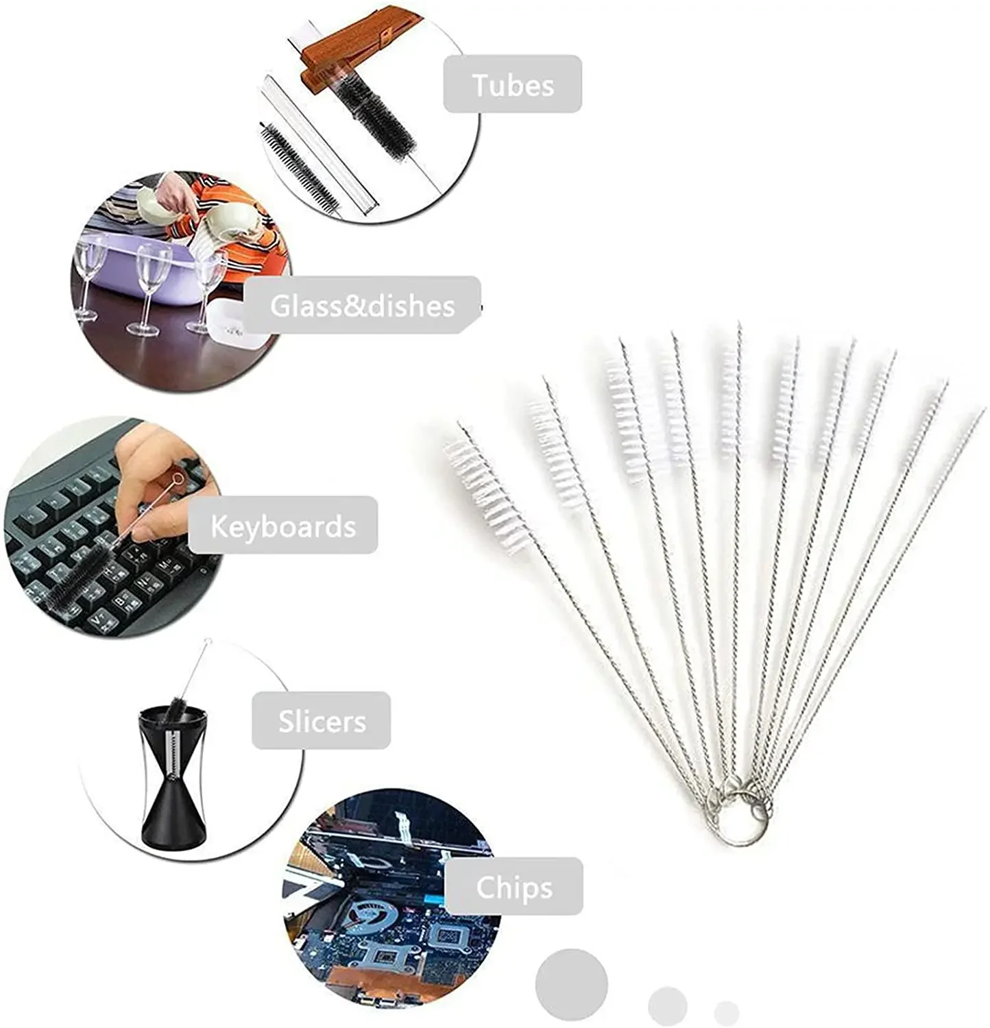 10pcs Pipe Tube Brush Pipe Cleaning Brushes Nylon Bristle Drinking Straws Cleaner Brush for Washing Kettle Spout Teapot Nozzle thumbnail 2