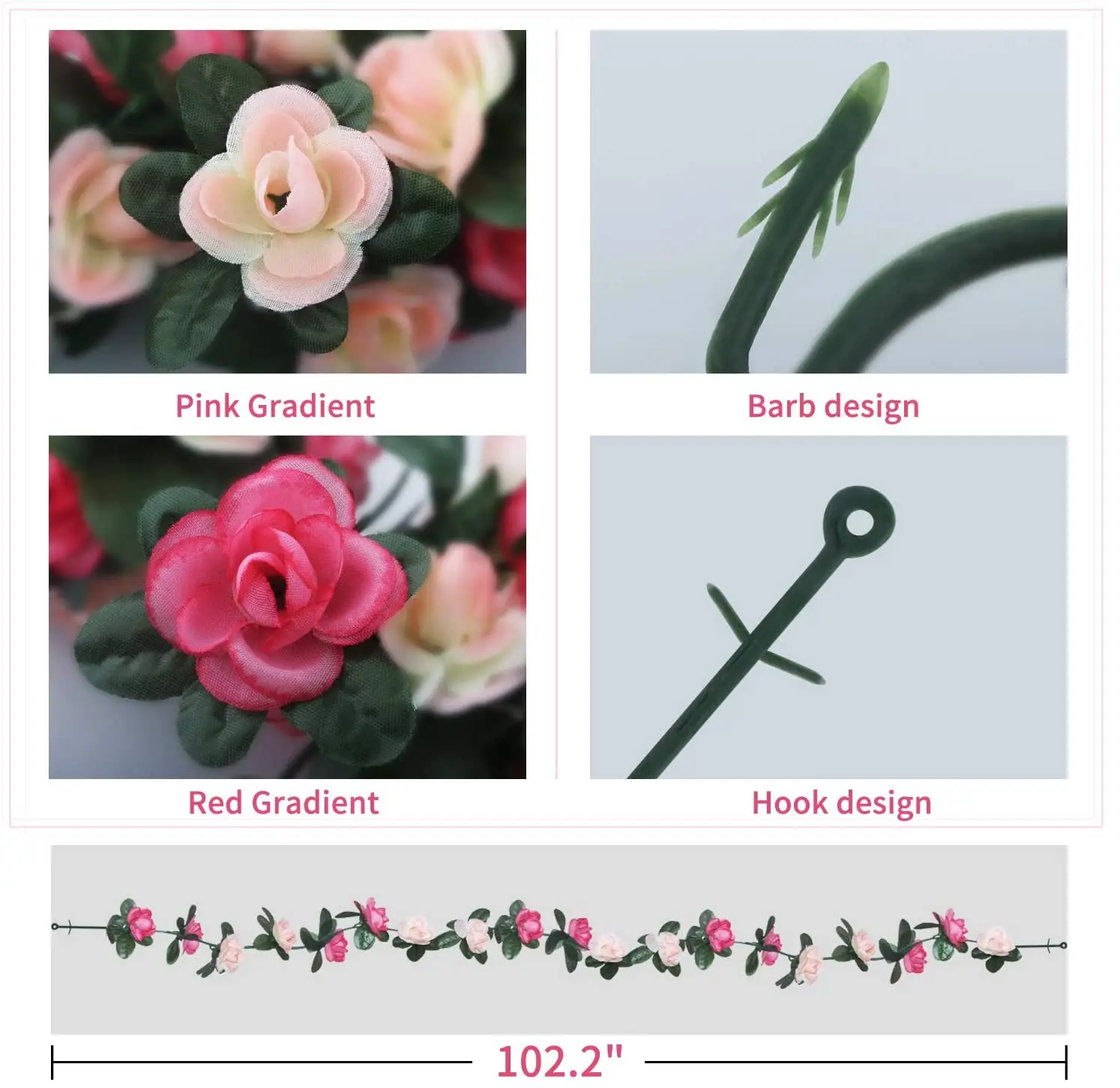 6Pcs Fake Rose Vine Flowers Artificial Flower Home Hotel Wedding Party Garden Art Decor Garden DIY Arrangement Decoration Purple thumbnail 3