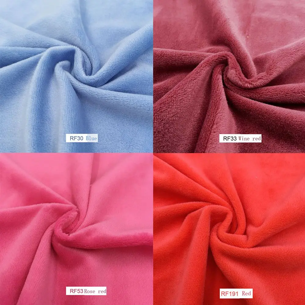 New Plush Fabric Patchwork Durable Minky Fabrics Solid Color Style Diy Handmade Home Textile Cloth Available in Multiple Colors thumbnail 5