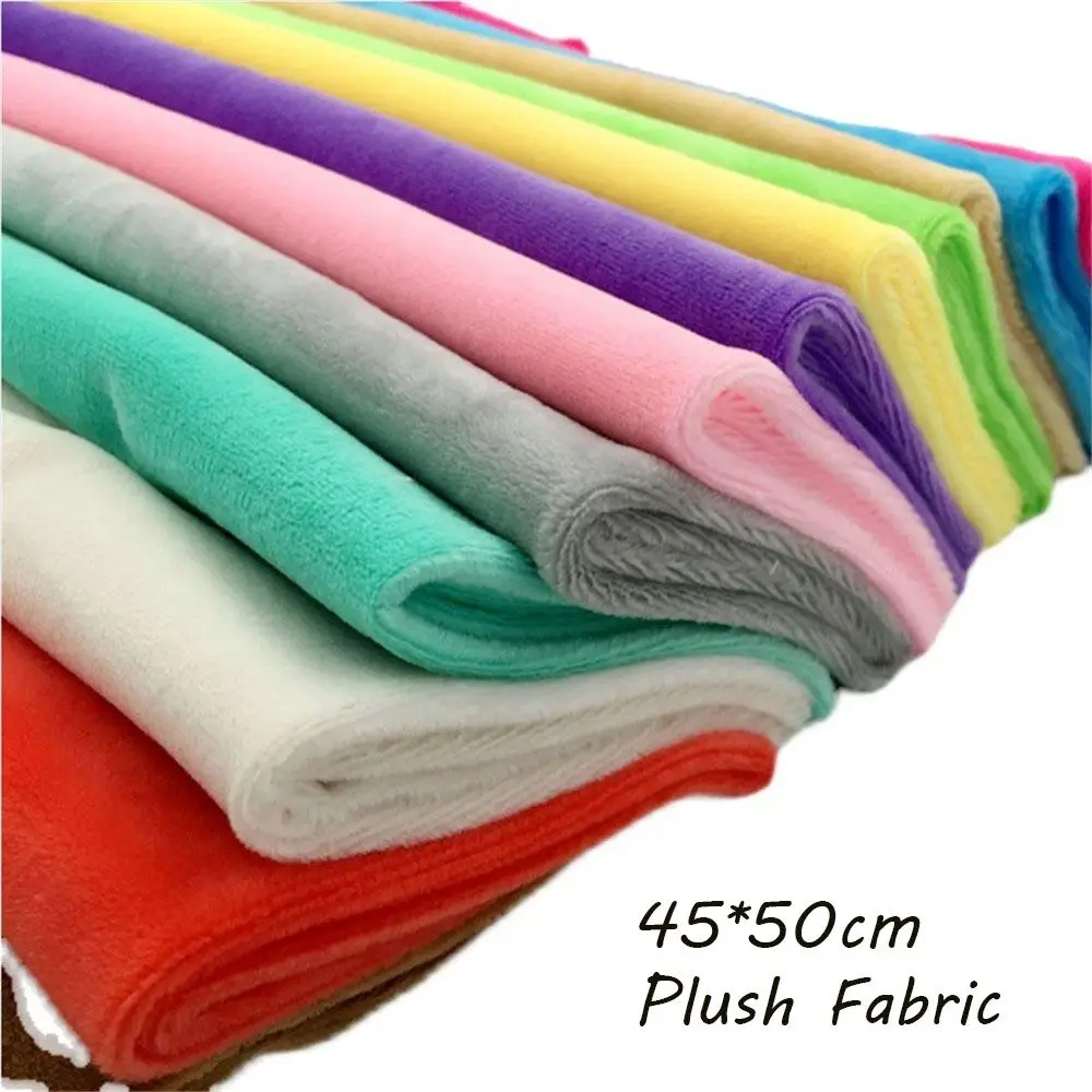 New Plush Fabric Patchwork Durable Minky Fabrics Solid Color Style Diy Handmade Home Textile Cloth Available in Multiple Colors thumbnail 3