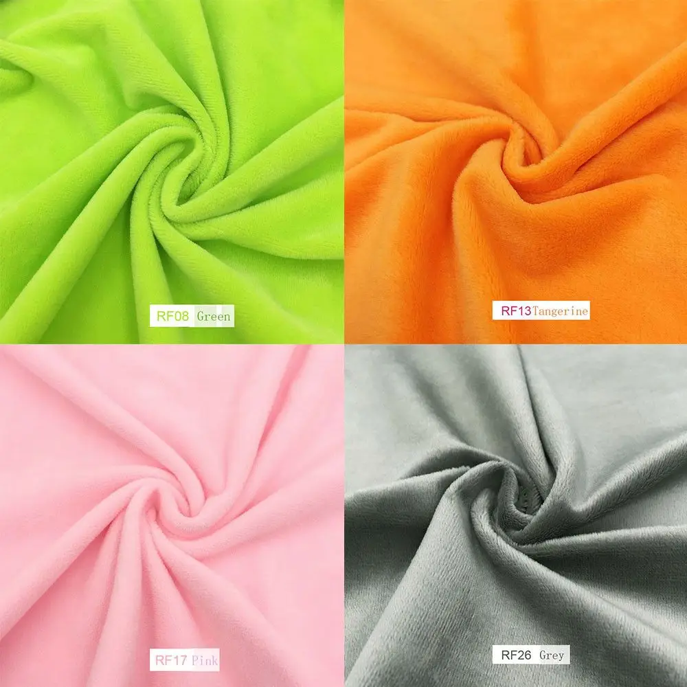 New Plush Fabric Patchwork Durable Minky Fabrics Solid Color Style Diy Handmade Home Textile Cloth Available in Multiple Colors thumbnail 6