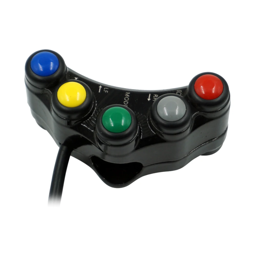 7/8" Universal Motorcycle Bike Handlebar Grip Horn Turn Signal Switch Control ABS 7-Button 22Mm ATVs Scooters Motorcycle Switch thumbnail 2