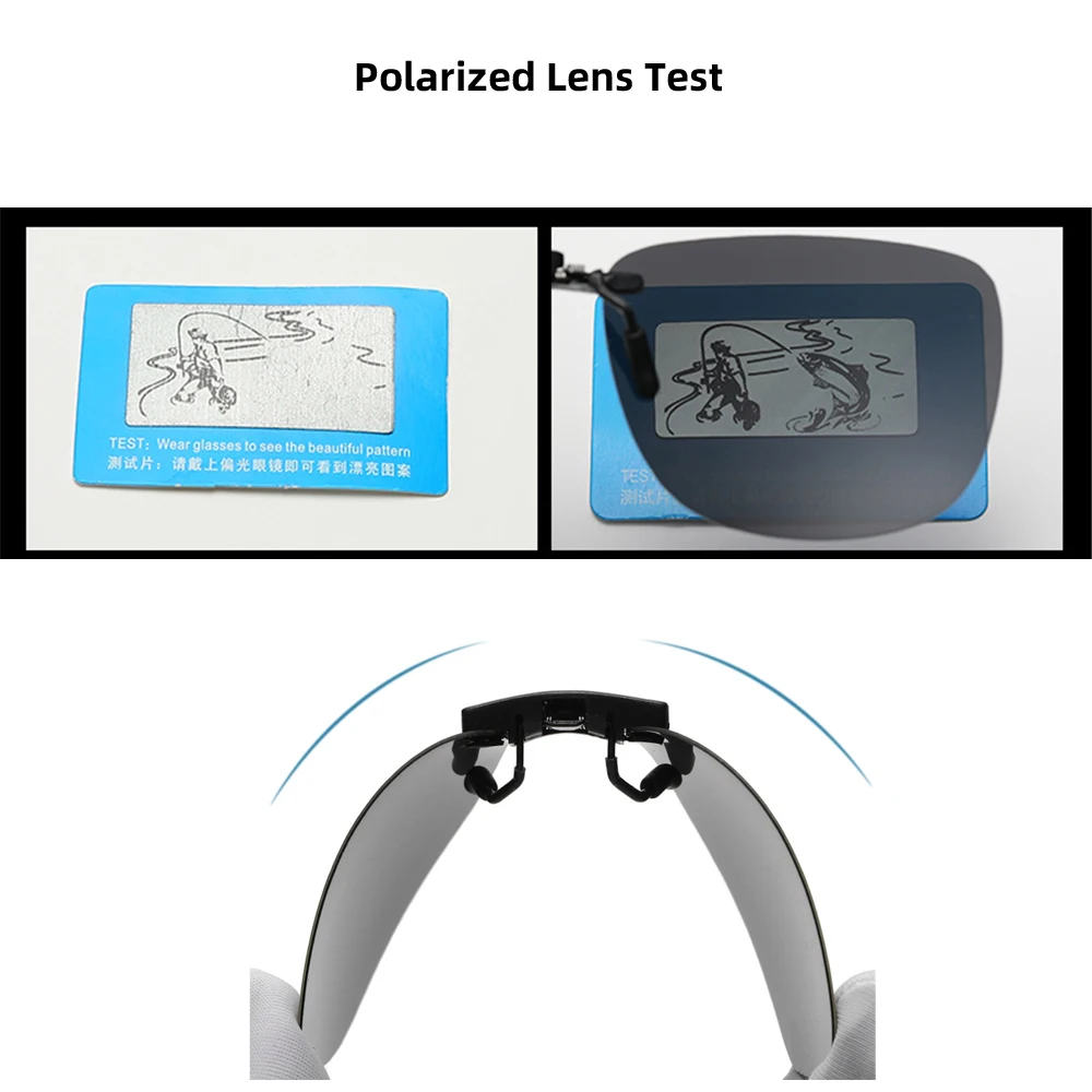 Square Clip On Sunglasses Women Polarized Black Lens UV400 Night Vision Driving Men Goggles Clips Anti Glare Vintage Glasses thumbnail 5