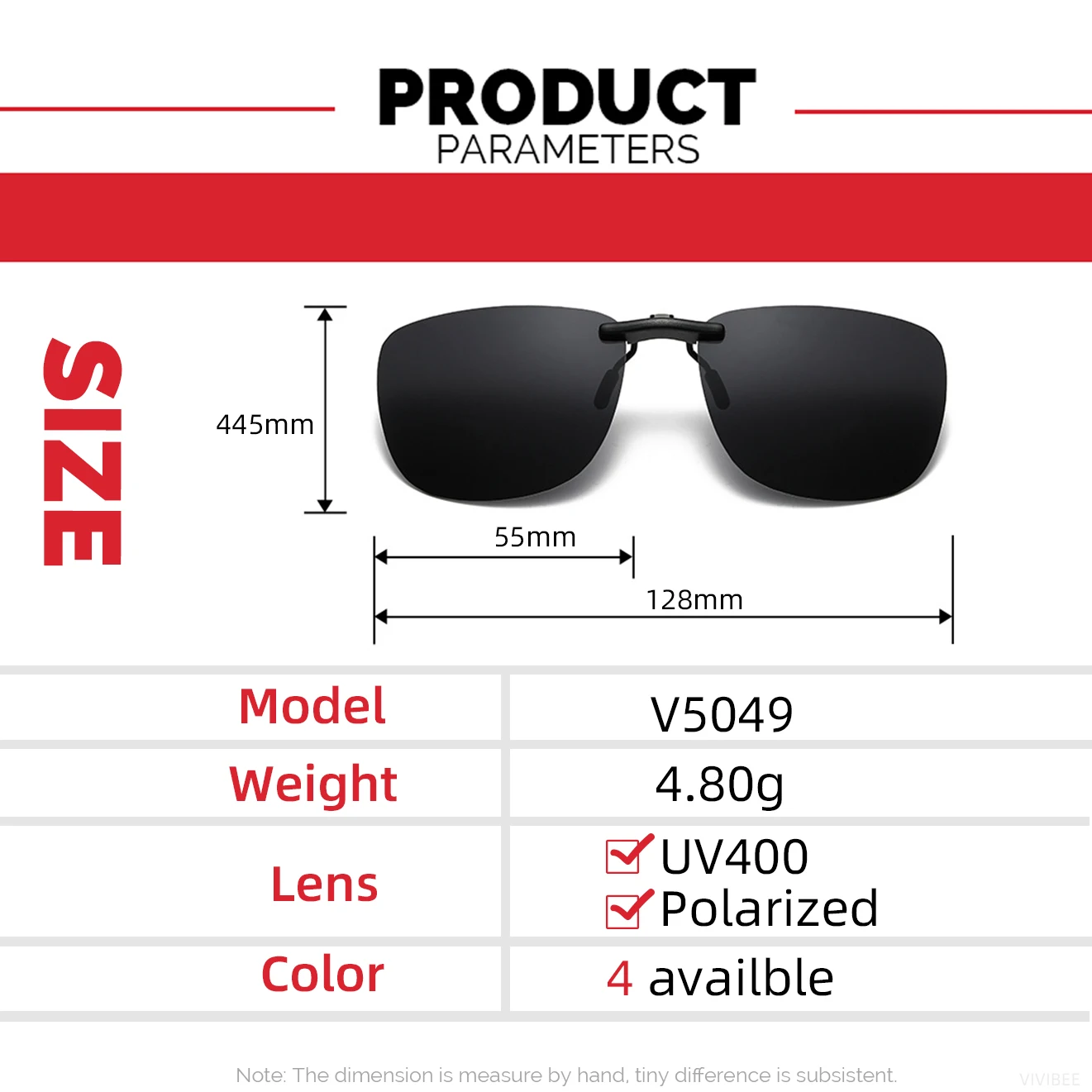 Square Clip On Sunglasses Women Polarized Black Lens UV400 Night Vision Driving Men Goggles Clips Anti Glare Vintage Glasses thumbnail 6