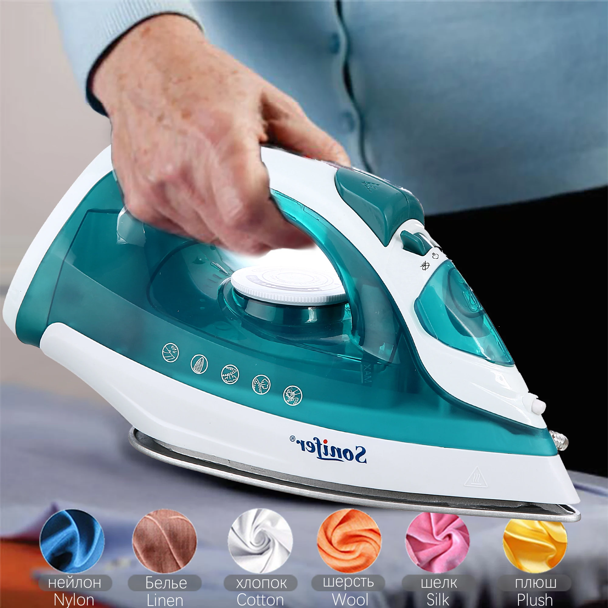 Electric Iron Portable Mini Garment Steamer Steam Iron For Clothing Iron Adjustable Ceramic Soleplate Iron For Ironing Sonifer thumbnail 3