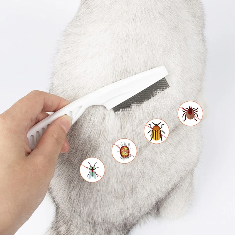 Flea Comb Stainless Steel Insect Repellent Brush Pet Care Combs Hair Grooming Portable Tool Fur Removal Cat And Dog Supplies thumbnail 2
