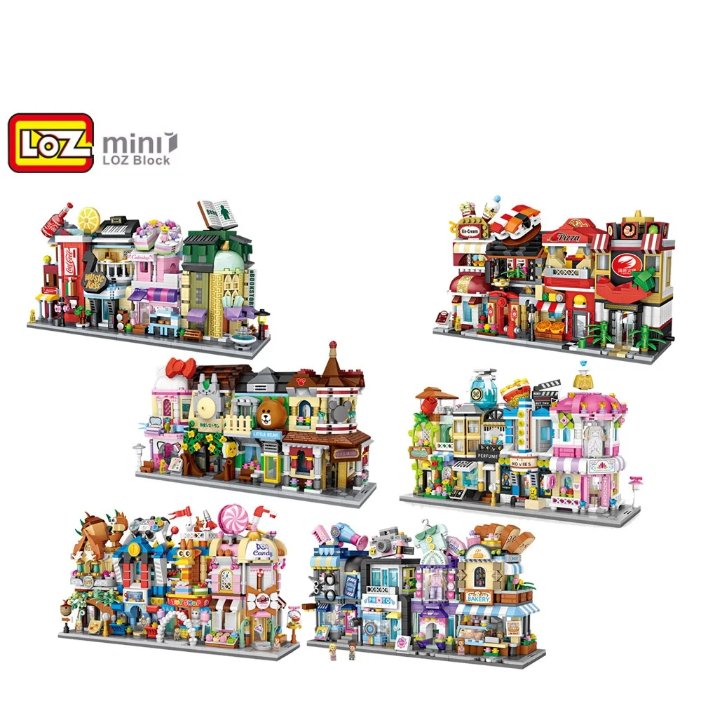 LOZ Blocks Cute Mini Street Store Children Educational Toys Small Shop Brinquedos Model  Building Bricks Girl Gifts 1621 - 1652 thumbnail 4