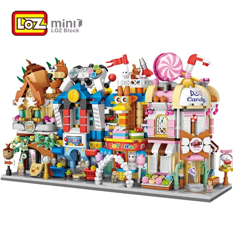 LOZ Blocks Cute Mini Street Store Children Educational Toys Small Shop Brinquedos Model  Building Bricks Girl Gifts 1621 - 1652 thumbnail 2