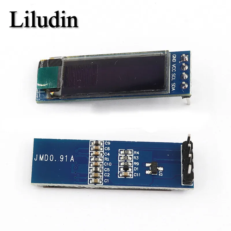 0.91 inch OLED module 0.91" white/Blue OLED 128X32 OLED LCD LED SSD1306 Display Module 0.91" IIC Communicate for arduino thumbnail 2