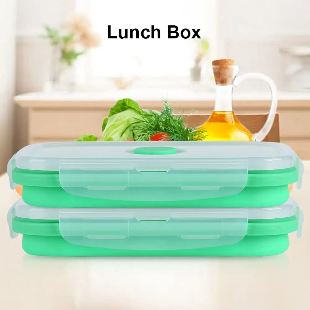 500ml Silicone Food Container Collapsible Portable Bowl Folding Food Storage Container Box Lunch Box thumbnail 2