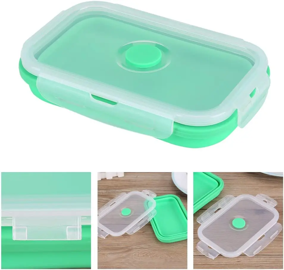 500ml Silicone Food Container Collapsible Portable Bowl Folding Food Storage Container Box Lunch Box thumbnail 3